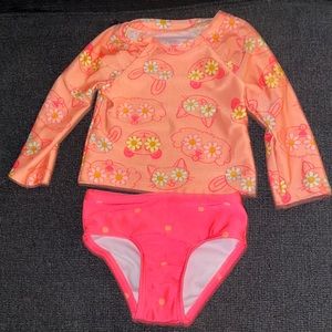 2 piece infant swimsuit rash guard